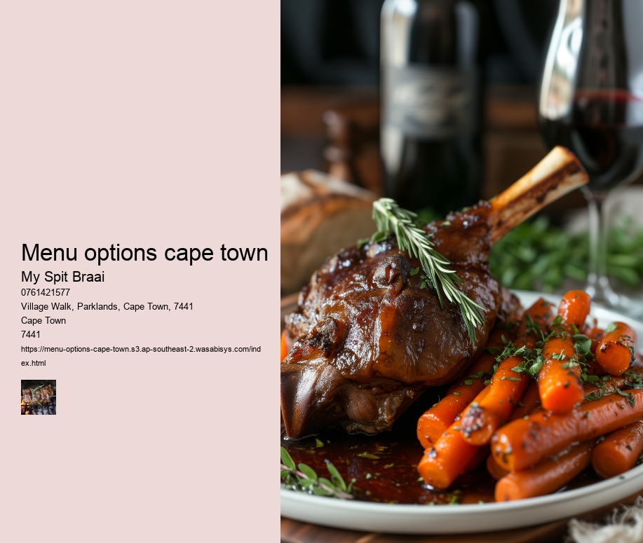 Menu options cape town